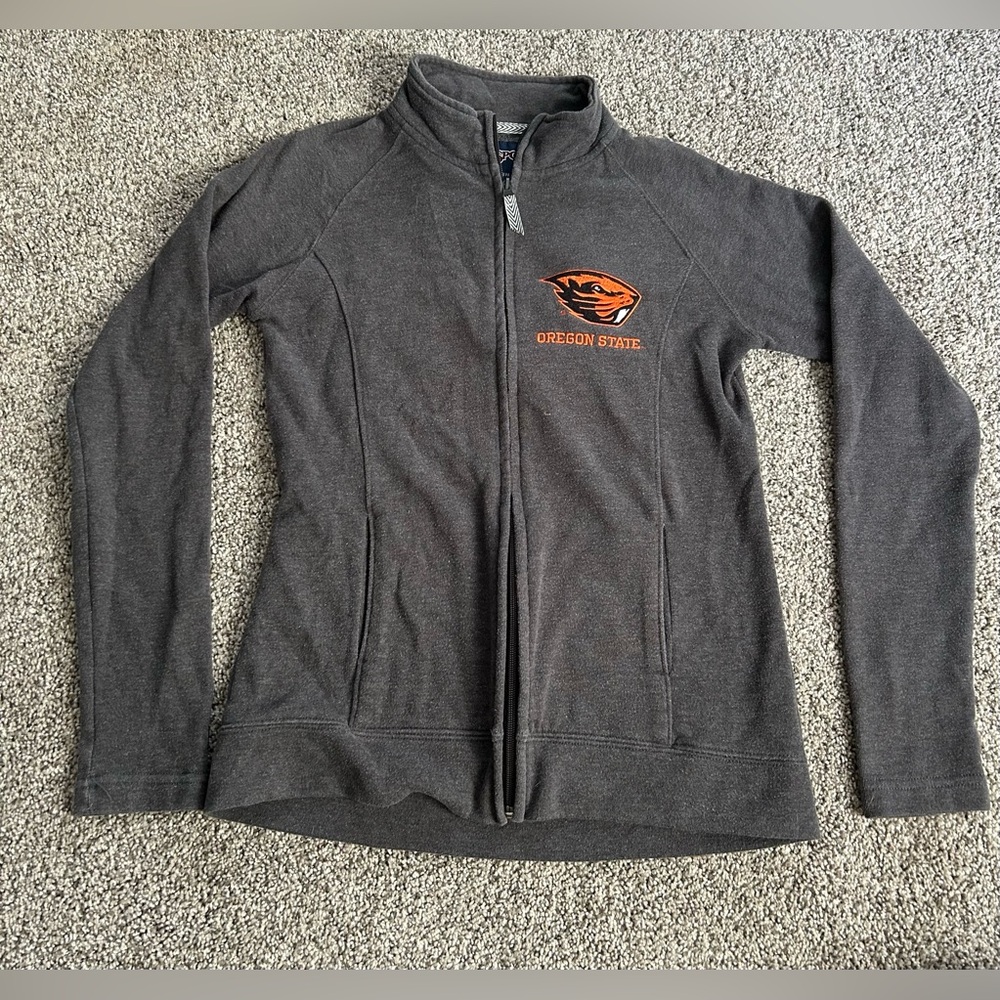 Jansport Gray Oregon State Zip-Up Jacket Size S Relaxed Fit Jacket